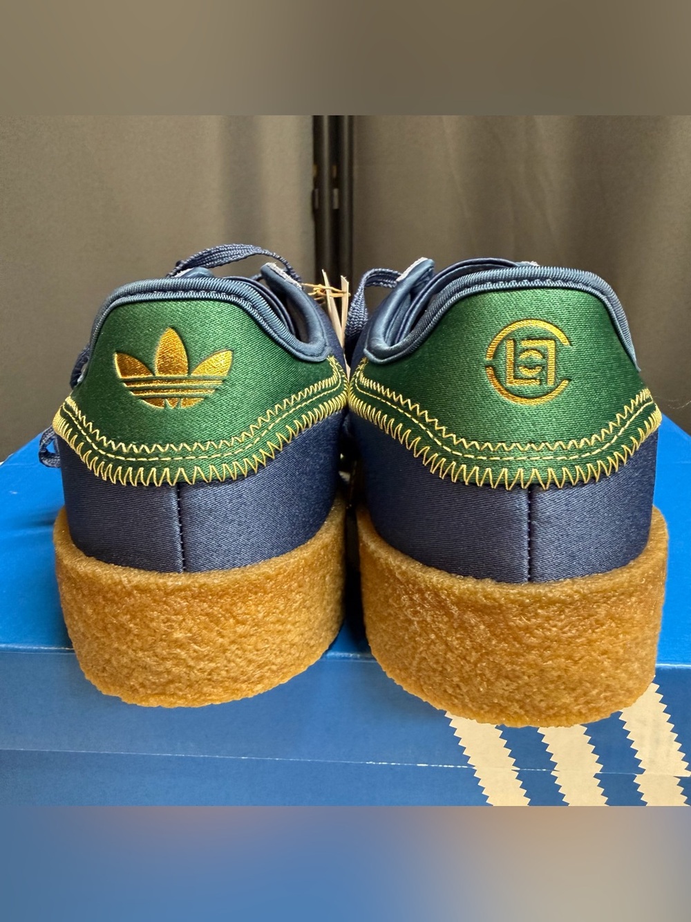 Clot x Adidas Gazelle Silk Night Marine / Collegiate Green US Men 12.5 Wmn 13.5 - Picture 5 of 16